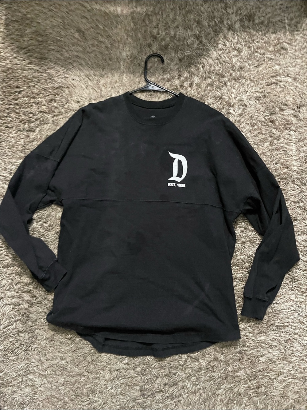 Disney Black Crewneck Sweatshirt with White 'D' Logo